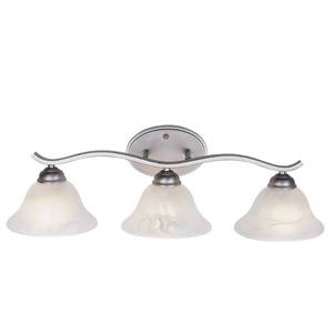 lot 40046 image: Trans Glob Lighting 2827 BN 3-Light Bathroom Light, Brushed Nickel