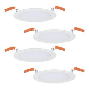 lot 40050 image: Halo HLB 6 in. Color Selectable New Construction or Remodel Canless Recessed Integrated LED Kit (4-Pack)