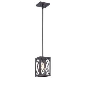 lot 46013 image: Home Decorators Collection Harwood 1-Light Royal Bronze Mini-Pendant with Cage Design Shade