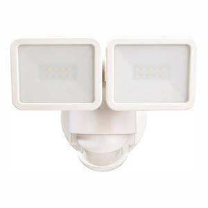 lot 46024 image: Defiant180 Degree White Motion Activated Outdoor Integrated LED Flood Light Twin Head