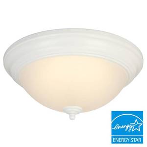 lot 46028 image: Hampton Bay 13 in. White LED Flush Mount