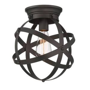 lot 46041 image: Home Decorators Collection 1-Light Satin Bronze Flush Mount