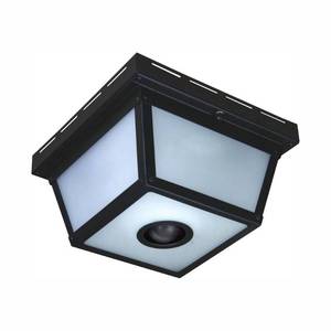 lot 46046 image: Heathco SL-4305-BK-C Ceiling Light, Motion-Activated, Black, Square, 100-Watt - Quantity 1