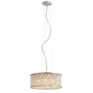 lot 46047 image: Home Decorators Collection Saynsberry 6-Light Polished Chrome and Crystal Drum Shape Pendant