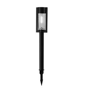lot 46048 image: Hampton Bay Solar Black LED 15 Lumens Modern Bollard Path Light Set with Vintage Bulb (4-Pack)