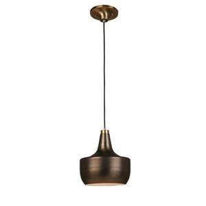 lot 46053 image: Luminosa 1-Light Soft Brass Mini Pendant with Metal Shade