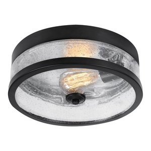 lot 47023 image: Globe Electric Carolina 1-Light Dark Bronze Flush Mount Ceiling Light, 69999
