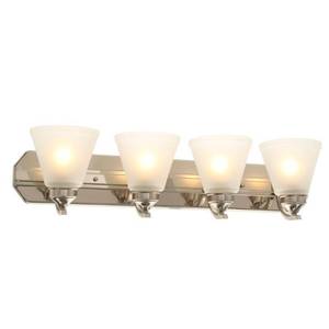 lot 47046 image: Hampton Bay 4-Light Brushed Nickel Bath Light #261568