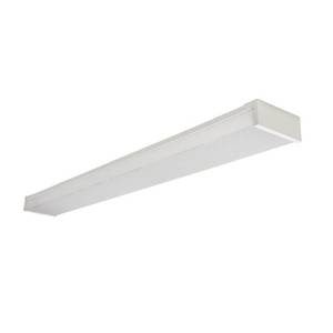 lot 47053 image: Commercial Electric 4 ft. 120-Volt 3800 Lumens White Integrated LED Wraparound Light with Prismatic Lens