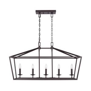 lot 47055 image: Home Decorators Collection Weyburn 5-Light Bronze Caged Island Chandelier