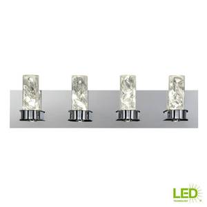 lot 47062 image: Home Decorators Collection Cusseta 30-Watt Crystal Integrated LED 4-Light Vanity Light