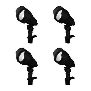 lot 47066 image: Hampton Bay 9.8-Watt Millennium Black Adjustable Light Color Outdoor Integrated LED Landscape Flood Light (4-Pack)