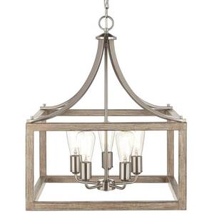 lot 47070 image: Home Decorators Collection Boswell Quarter 5-Light Brushed Nickel Chandelier