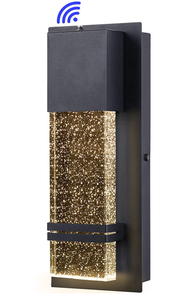 lot 40023 image: Light Black Integrated LED Outdoor Wall Lantern Sconce