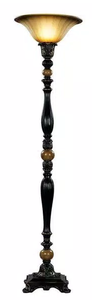 lot 47056 image: 71.5 In. Dark Oil Rubbed Bronze Torchiere With Marble Accent By Hampton Bay