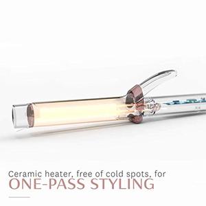 lot 22256 image: T3 - SinglePass Curl 1.25 Inch Professional Curling Iron  Custom Blend Ceramic Curling and Styling Iron with Adjustable Heat Settings for Shiny Smooth Curls and Waves