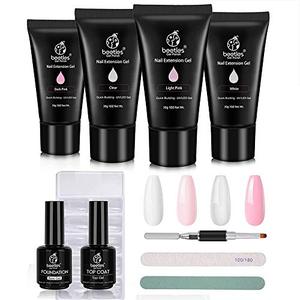 lot 22273 image: Beetles Poly Extension Gel Kit for Builder Gel Nail Gel Nail Art Design Nail Extension Gel Nail Salon All-in-One French Kit Easy DIY at Home