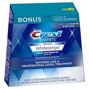lot 22284 image: Crest 3D White Professional Effects Whitestrips 20 Treatments  Crest 3D White 1 Hour Express Whitestrips 2 Treatments - Teeth Whitening Kit