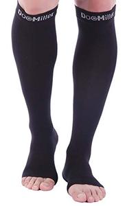 lot 22291 image: Doc Miller Open Toe Compression Socks 1 Pair 20-30mmHg Support Circulation Recovery Shin Splints Varicose Veins