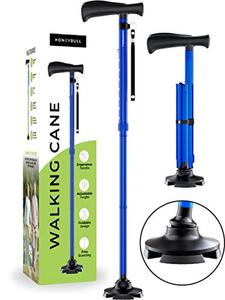 lot 22327 image: HONEYBULL Walking Cane for Men & Women  Free Standing, Foldable, Pivot Tip Blue