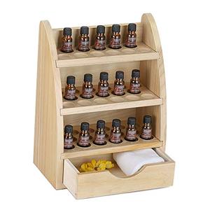 lot 22330 image: LIANTRAL Essential Oils Storage Rack, Wooden Nail Polish Display Holder Organizer- 45 Slots for 10152030ml Bottles (Natural Wood Color)