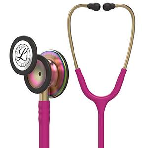 lot 22333 image: 3M Littmann Classic III Monitoring Stethoscope, Rainbow-Finish, Raspberry Tube, 27 Inch, 5806