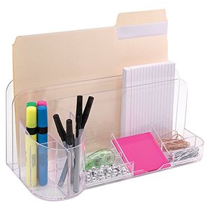 lot 22372 image: Innovative Storage Designs Desktop Organizer, 9 Compartments, Clear