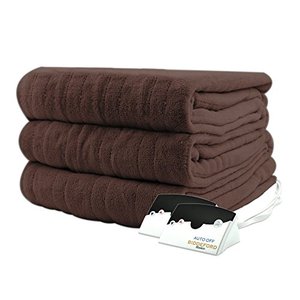 lot 22382 image: Biddeford Micro Plush Electric Heated Blanket with Digital Controller, Queen, Chocolate