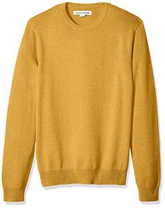 lot 22386 image: Amazon Essentials Mens Crewneck Sweater , Mustard Heather, Large