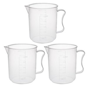 lot 22391 image: uxcell Measuring Cup 500ml PP Plastic Graduated Beaker Transparent with Handle for Lab Kitchen Liquids 3pcs