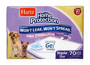 lot 23003 image: Hartz Home Protection Lavender Scented Odor Eliminating Gel Dog Pads - 70 Count