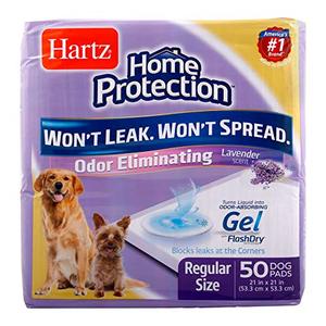 lot 23005 image: Hartz Home Protection Lavender Scented Odor Eliminating Gel Dog Pads - 50 Count