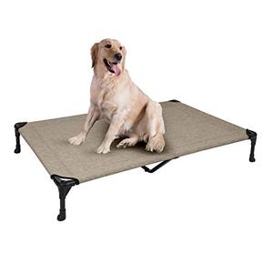 lot 23007 image: Veehoo Cooling Elevated Dog Bed, Portable Raised Pet Cot with Washable & Breathable Mesh, No-Slip Rubber Feet for Indoor & Outdoor Use, X Large, Silver Gray