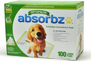 lot 23013 image: Absorbz Optimum Training Pads for Dogs, 100 ct. Large 24x24 Pads