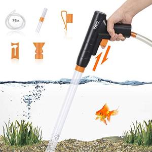 lot 23017 image: Aquarium Gravel Cleaner, New Quick Water Changer with Air-Pressing Button Fish Tank Sand Cleaner Kit Aquarium Siphon Vacuum Cleaner with Water Hose Controller Clamp