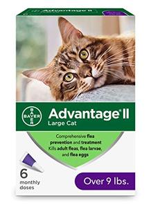 lot 23033 image: Advantage II 6-Dose Large Cat Flea Prevention, Flea Prevention for Cats, Over 9 Pounds