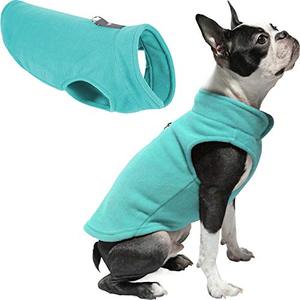 lot 23034 image: Gooby Dog Fleece Vest - Turquoise, Small - Pullover Dog Jacket with Leash Ring - Winter Small Dog Sweater - Warm Dog Clothes for Small Dogs Girl or Boy for Indoor and Outdoor Use