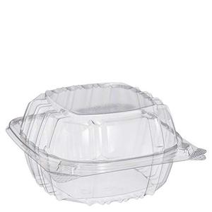 lot 28544 image: Dart C57PST1 OPS 6 in Clear Hinged Container, 6.0 X 5.8 in (Case of 500)