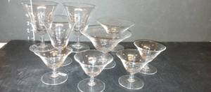lot 1019 image: Starburst cut crystal glasses