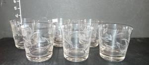 lot 1021 image: Etched crystal glasses