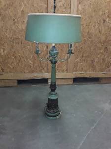 lot 1049 image: Tall Table Top Lamp. Cool Carvings...See Pictures