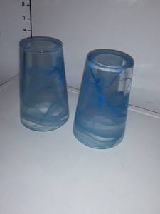 lot 1078 image: 2 Blue Swirled Tumblers