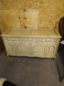 lot 1123 image: French Provincial style credenza with Magnavox record player inside 29 x 54 x 20 in.