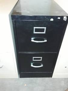 lot 1126 image: 2 drawer filing cabinet...black in color 29 x 15 x 25