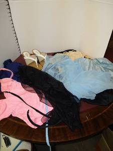 lot 1554 image: Assorted leotards, wraps, and Rialto pair of sandals