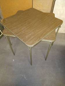 lot 1559 image: Two brown card tables