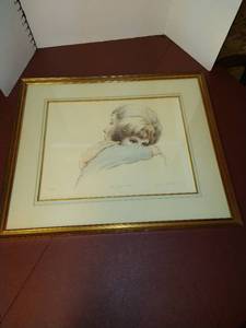 lot 1570 image: Irene SpencerNo More Tears framed wall art 23 x 28 in.