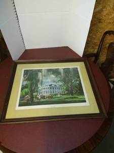 lot 1572 image: Francis Chase Dunleith Natchez, Mississippi framed wall art 27 x 33 x 1.5 in.