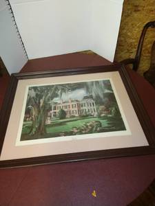 lot 1573 image: Francis Chase Rosalie Natchez, Mississippi framed wall art 27.5 x 33.5 x 1.5 in.