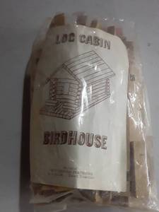 lot 2026 image: Log Cabin Birdhouse. Needs put together
